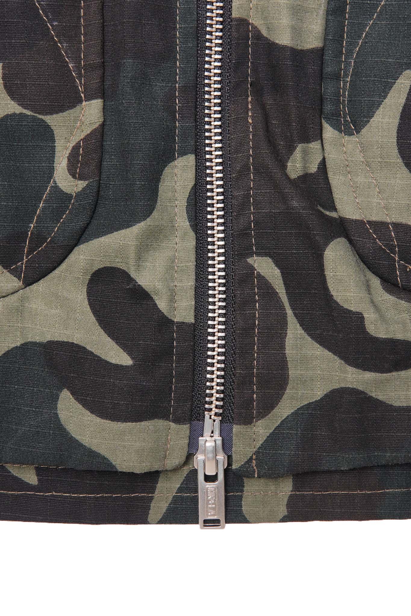 "FLOW" BOMBER JACKET IN WOODLAND CAMO