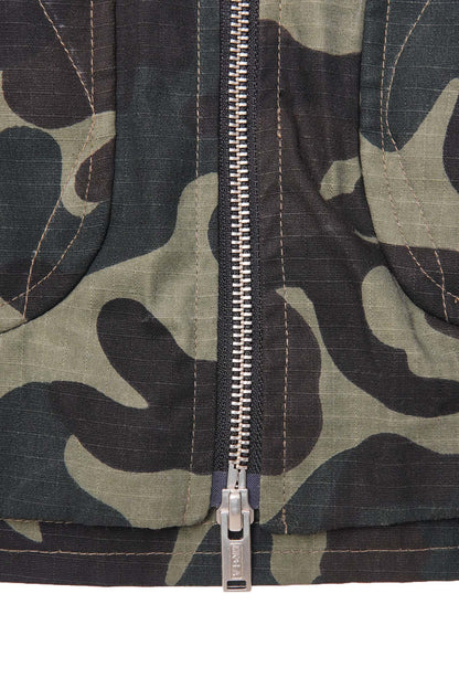 "FLOW" BOMBER JACKET IN WOODLAND CAMO