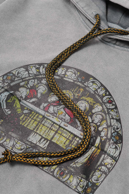"LAST SUPPER" HOODIE IN CEMENT