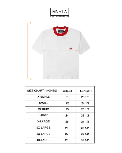 "ARE WE THERE YET?" TEE IN WHITE/RARRI RED