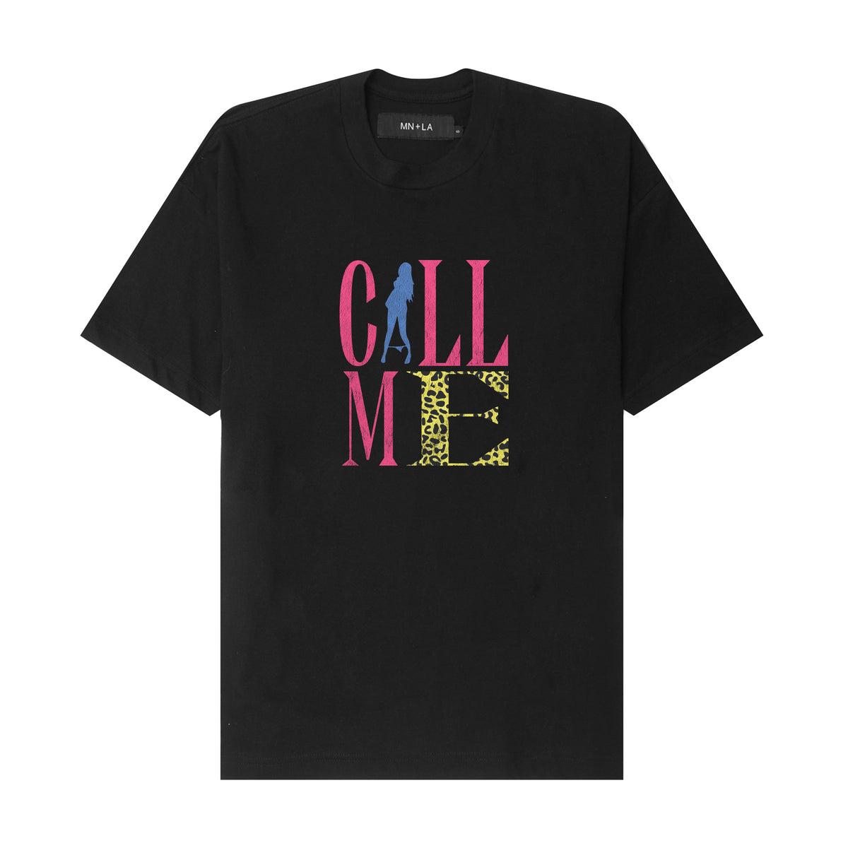 "CALL ME" TEE IN ANTHRACITE