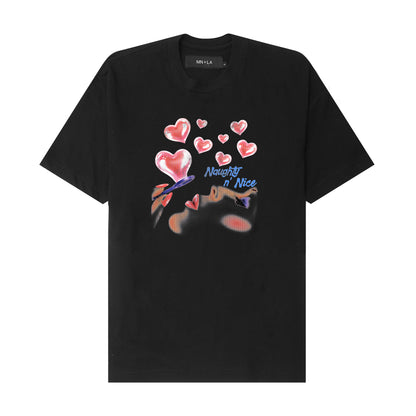 "HEART POP" TEE IN ANTHRACITE