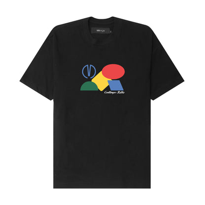 CONTEMPO RETRO "DIMENSIONS" TEE IN ANTHRACITE