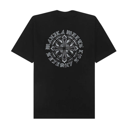 "IRON CROSS" TEE IN CAVIAR
