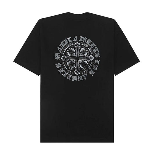"IRON CROSS" TEE IN CAVIAR
