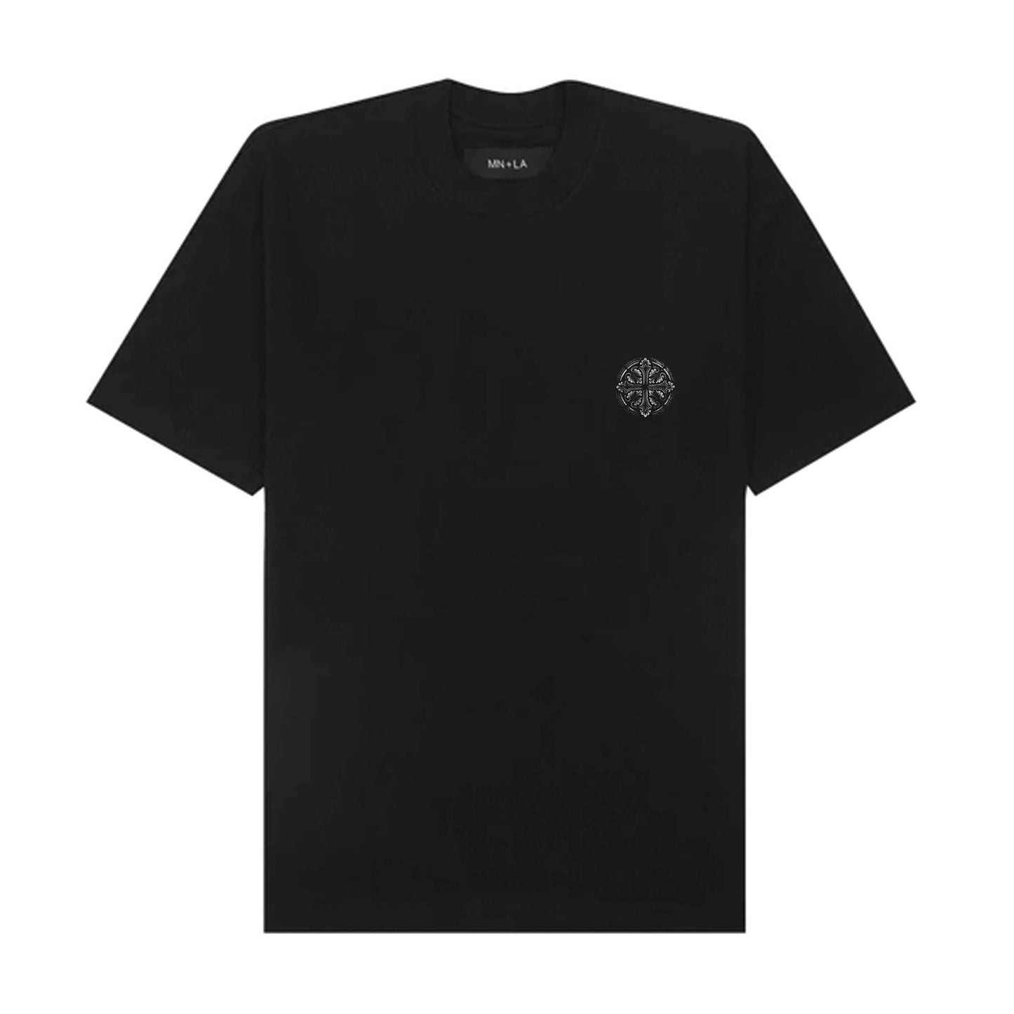 "IRON CROSS" TEE IN CAVIAR