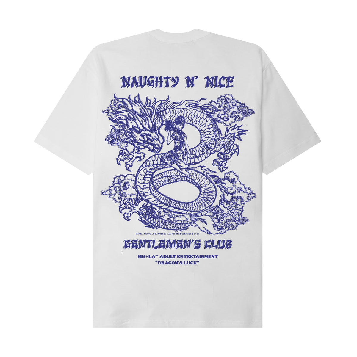 NAUGHTY N' NICE "DRAGON'S LUCK" TEE IN WHITE