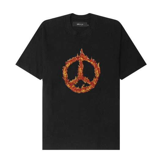 "BURN IN PEACE" TEE IN ANTHRACITE