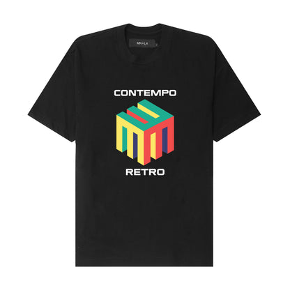 CONTEMPO RETRO "PRISM" TEE IN ANTHRACITE
