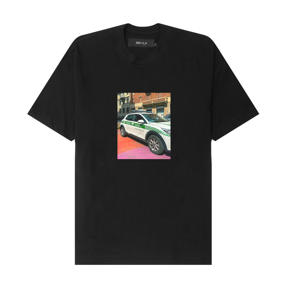 "POLICIA" TEE IN ANTHRACITE