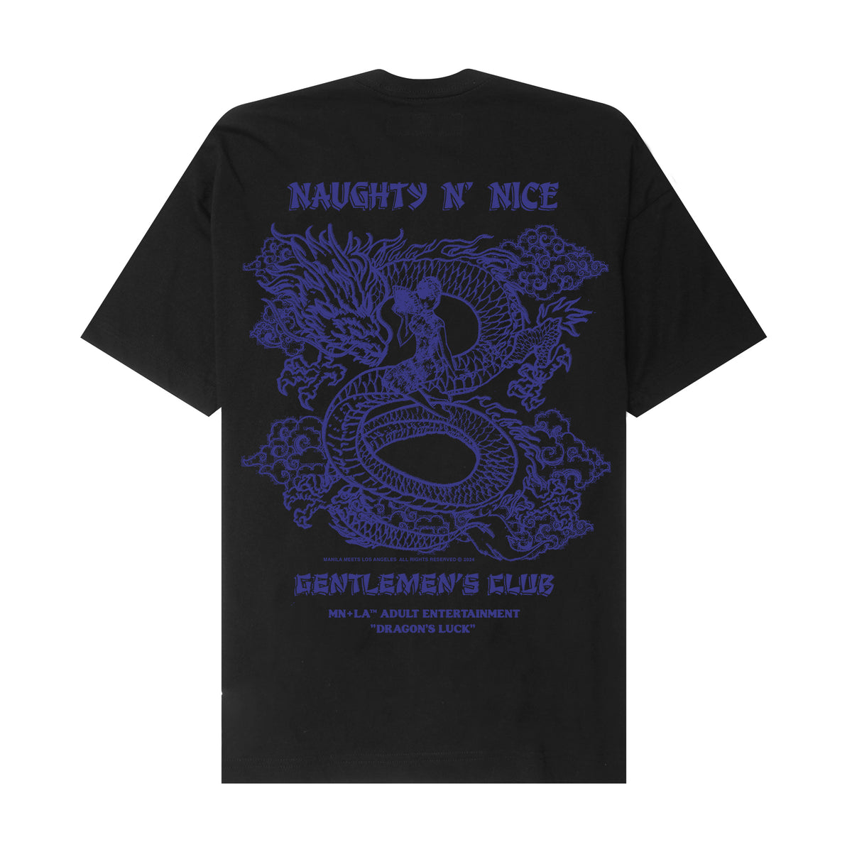 NAUGHTY N' NICE "DRAGON'S LUCK" TEE IN ANTHRACITE