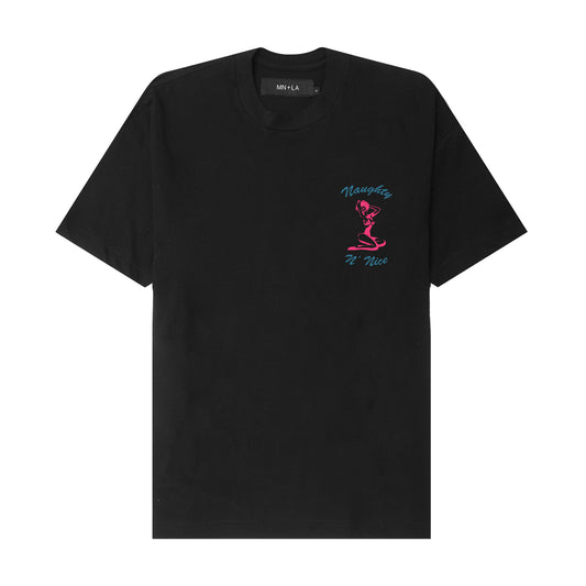 NAUGHTY N' NICE "PARADISE" TEE IN ANTHRACITE