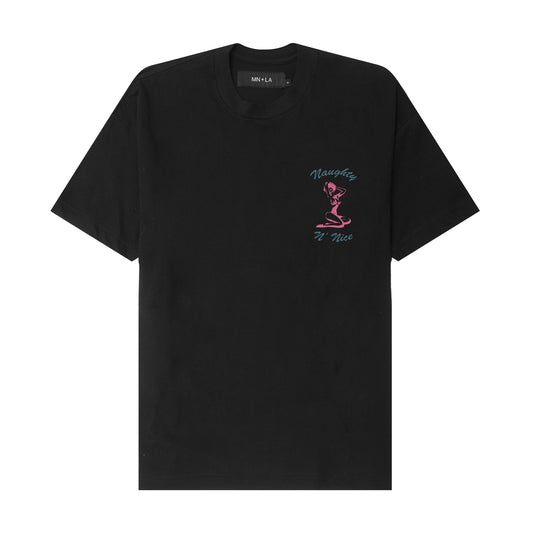 NAUGHTY N' NICE "PARADISE" TEE IN ANTHRACITE