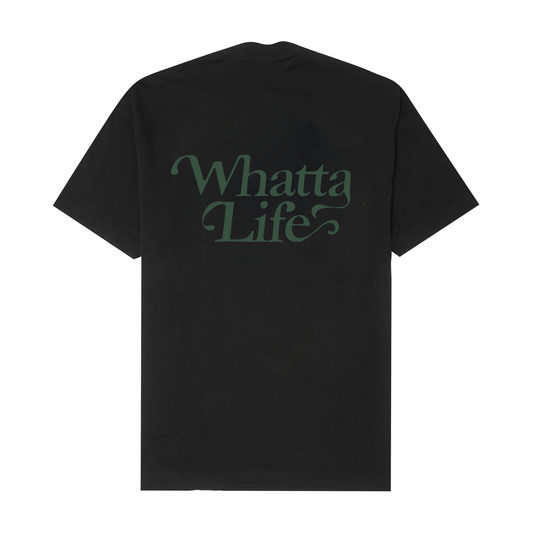 "WHATTA LIFE" TEE IN ANTHRACITE