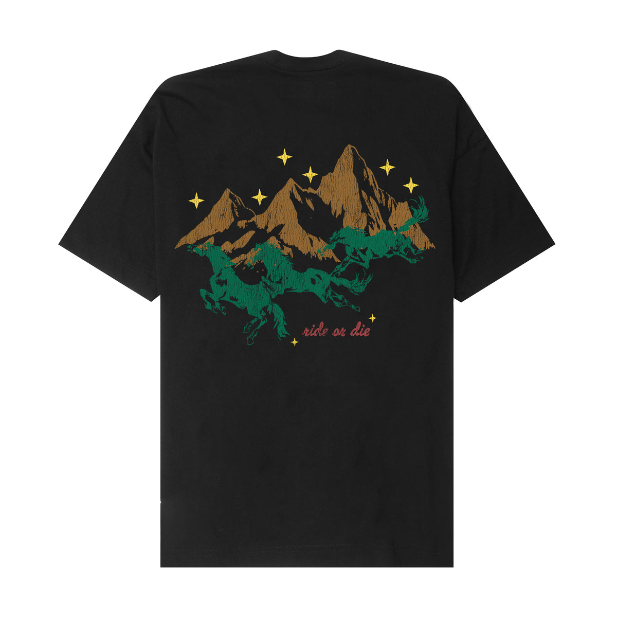 "RIDE OR DIE" TEE IN ANTHRACITE