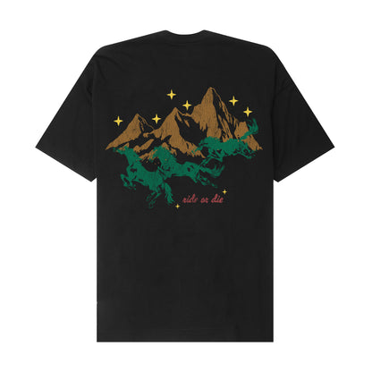 "RIDE OR DIE" TEE IN ANTHRACITE