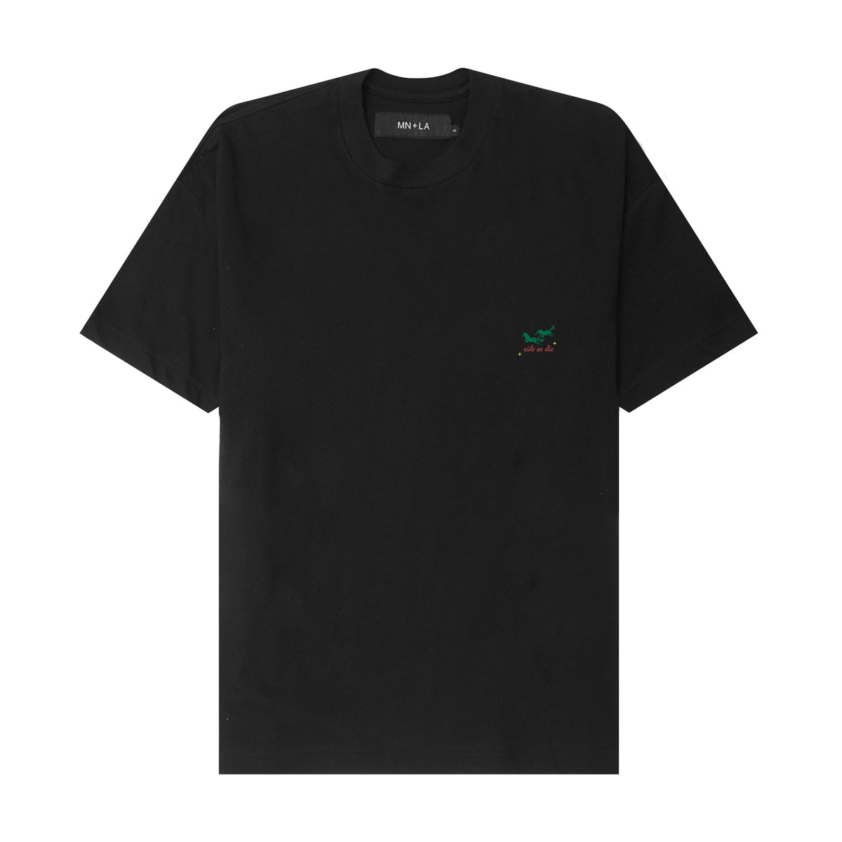 "RIDE OR DIE" TEE IN ANTHRACITE