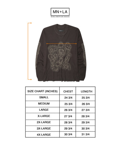"CITY OF ANGELS" WAFFLE LONGSLEEVE TEE IN CHARCOAL GREY