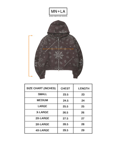 CLASSIC ZIP HOODIE IN IRON PAISLEY