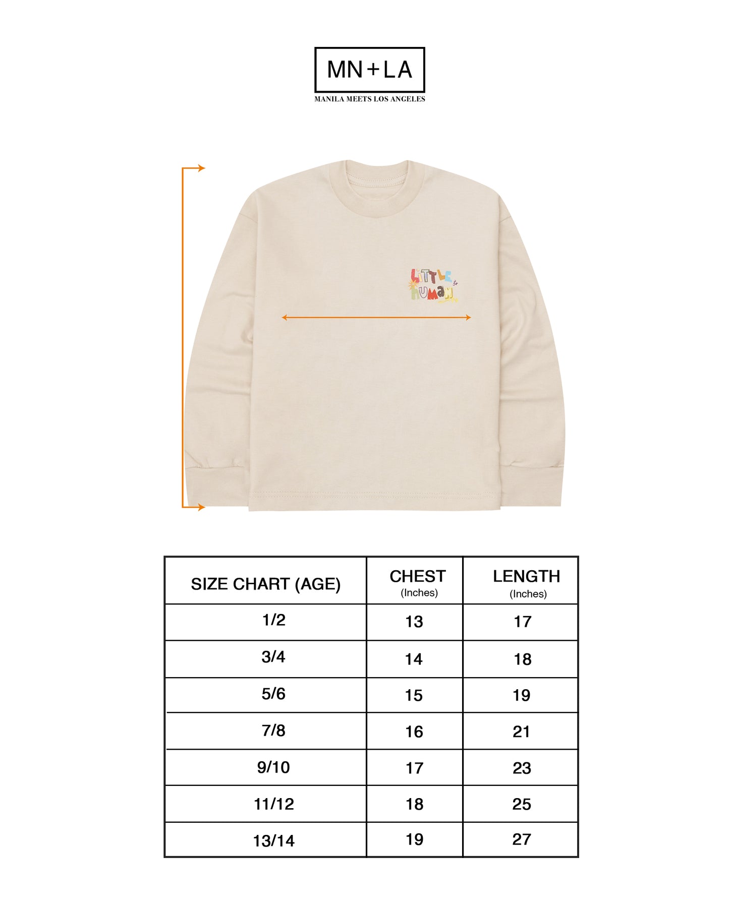 "CRAYONS" LITTLE HUMAN™ LONGSLEEVE TEE IN OAT