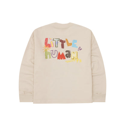 "CRAYONS" LITTLE HUMAN™ LONGSLEEVE TEE IN WHITE