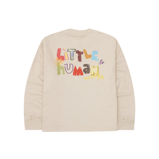 "CRAYONS" LITTLE HUMAN™ LONGSLEEVE TEE IN OAT