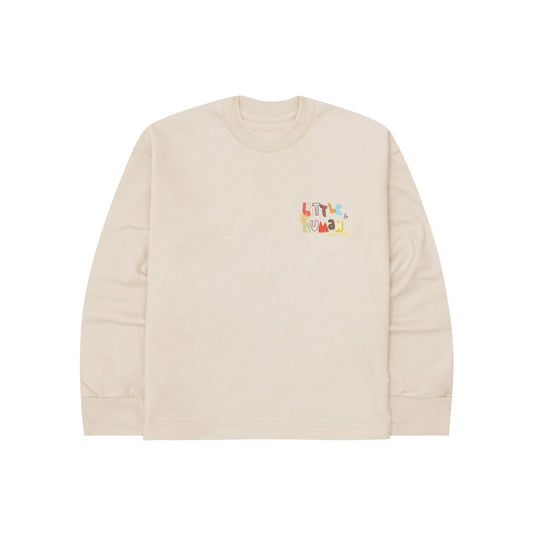 "CRAYONS" LITTLE HUMAN™ LONGSLEEVE TEE IN WHITE