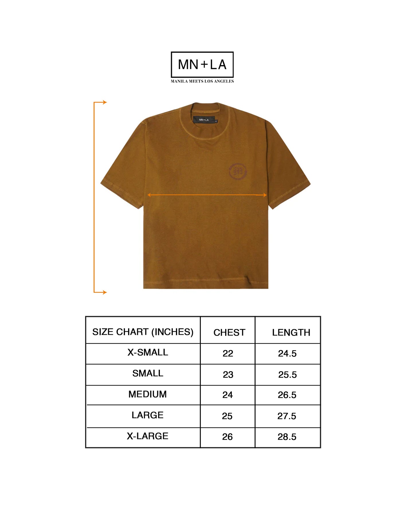 "CROP CIRCLES" MOCK NECK TEE IN RUST