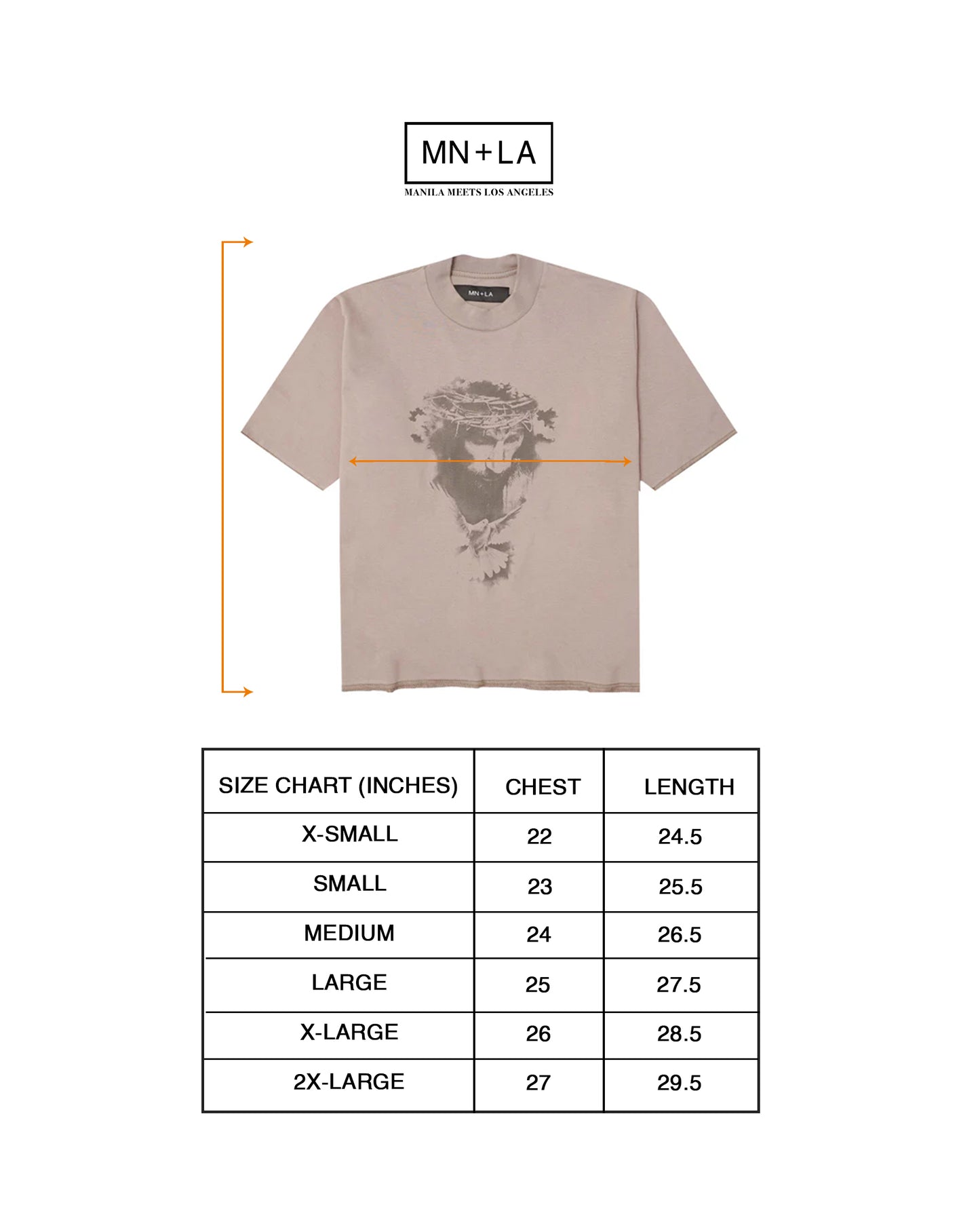"CROWN OF THORNS" TEE IN TAN