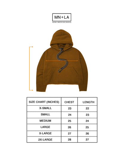 CUTOFF HOODIE IN RUST