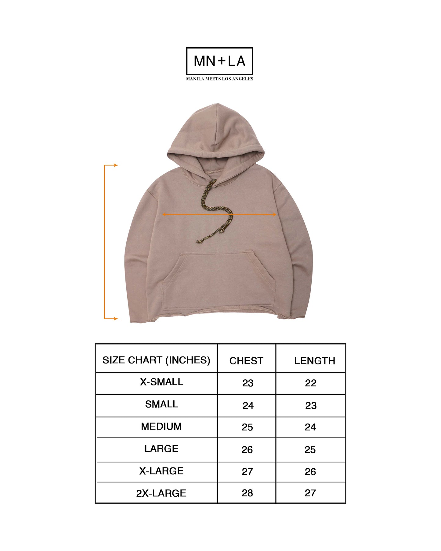 CUTOFF HOODIE IN TAN