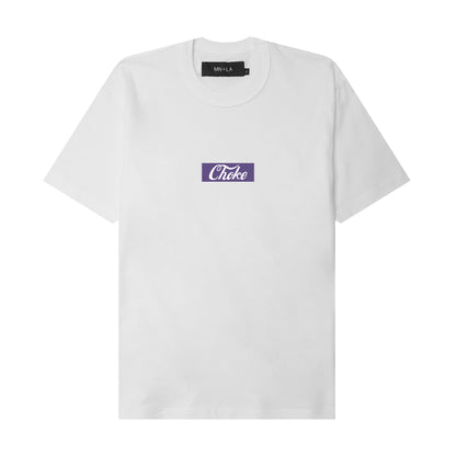 "CHOKE" PURPLE ON WHITE