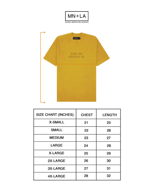 "DO NOT BE AFRAID" TEE IN MUSTARD