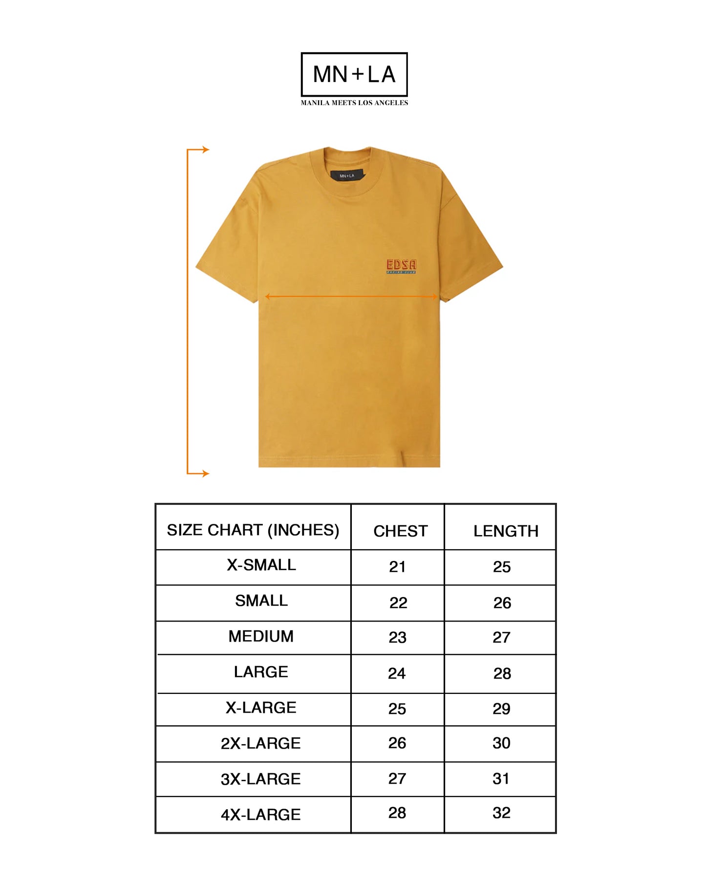 "EDSA RACING CLUB" TEE IN MUSTARD