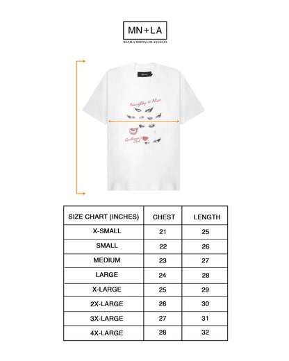 "EYES NEVER LIE" TEE IN WHITE