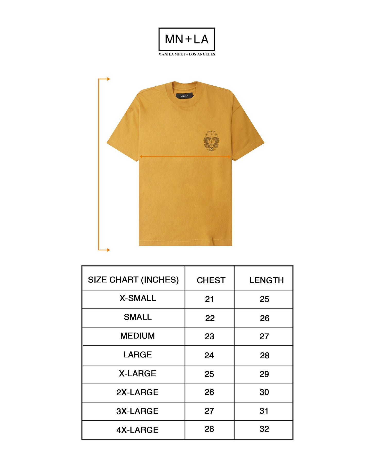 "FCF" TEE IN MUSTARD