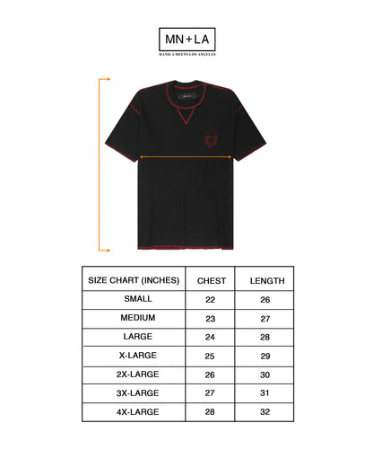 "FCF" WAFFLE TEE IN ANTHRACITE/CRIMSON