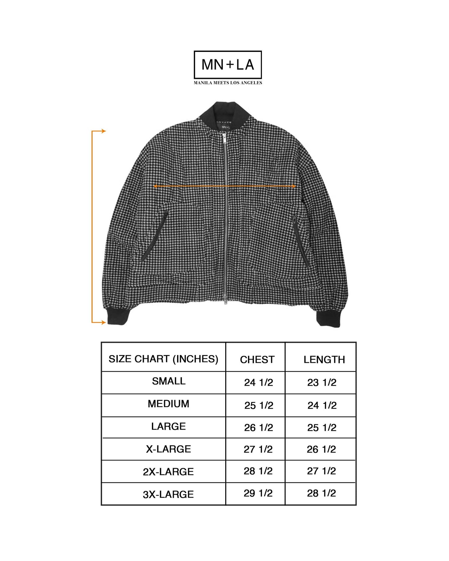 "FLOW" BOMBER JACKET IN HOUNDSTOOTH
