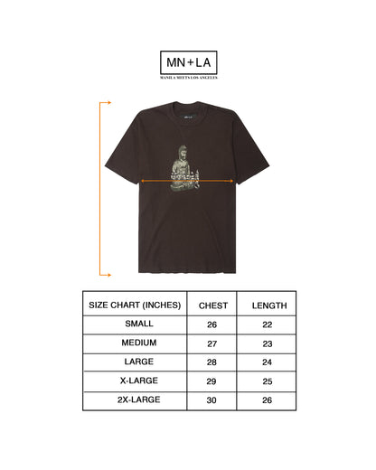 "FORGOTTEN SCRIPT" WAFFLE TEE IN ANTHRACITE