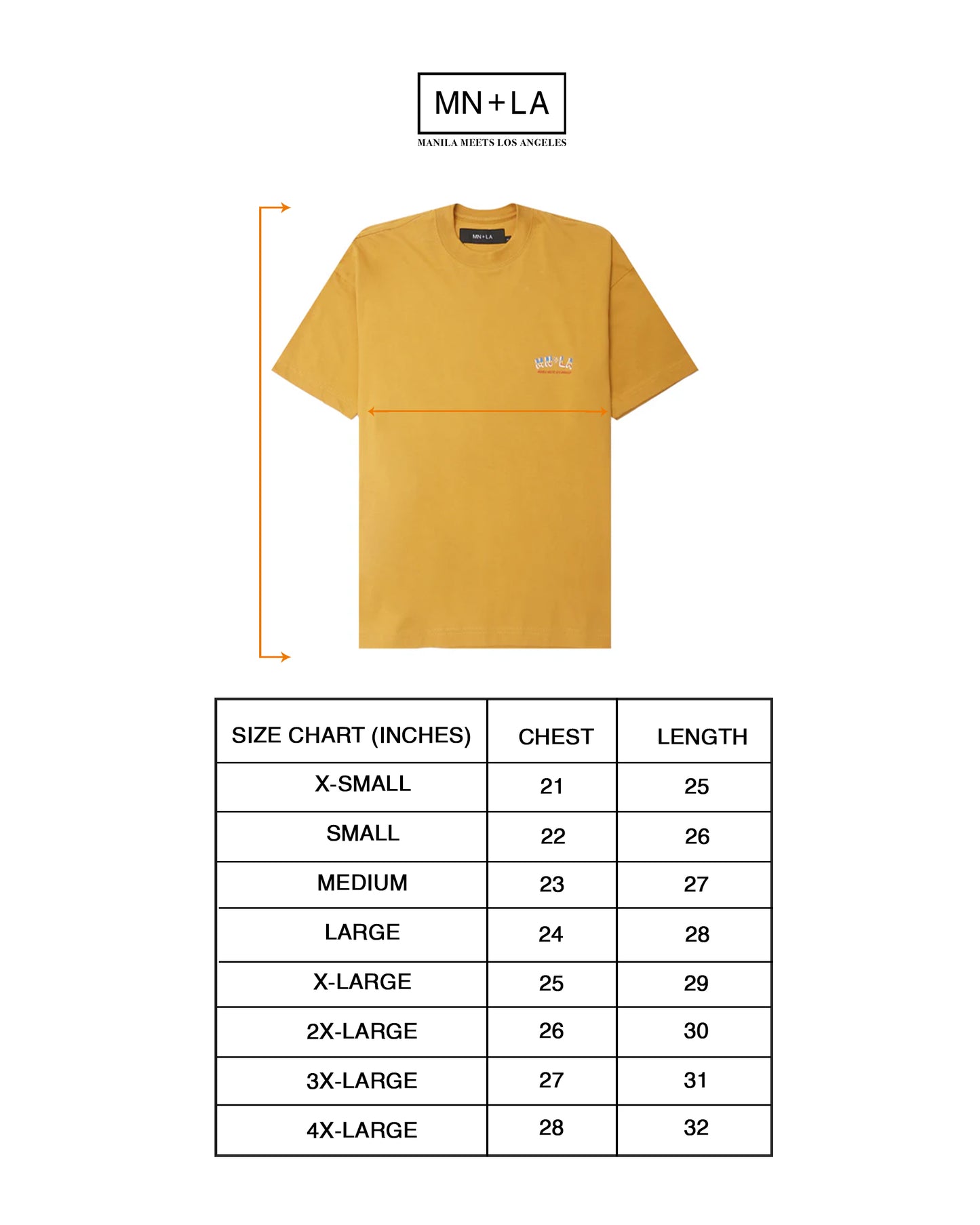 "GOLDEN COAST" TEE IN MUSTARD