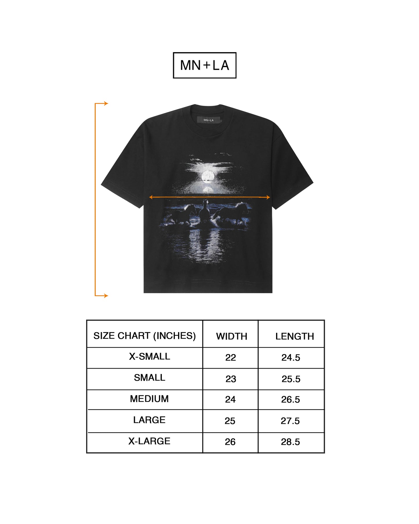 "HORSE POWER" TEE IN MIDNIGHT