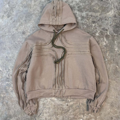 CROSS FORGED HOODIE IN TAN