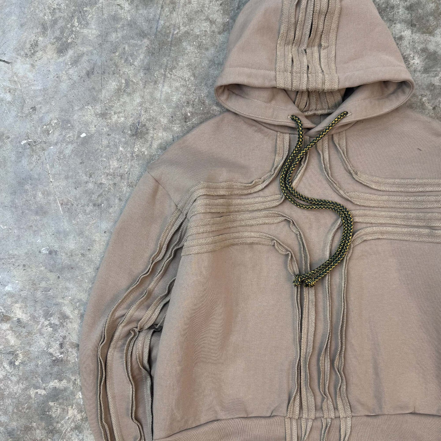 CROSS FORGED HOODIE IN TAN