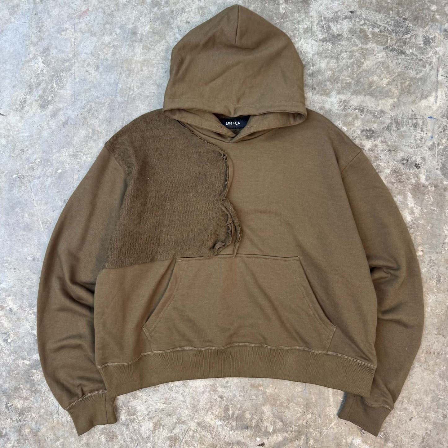 DECONSTRUCTED HOODIE IN OLIVE