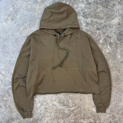 CUTOFF HOODIE IN OLIVE