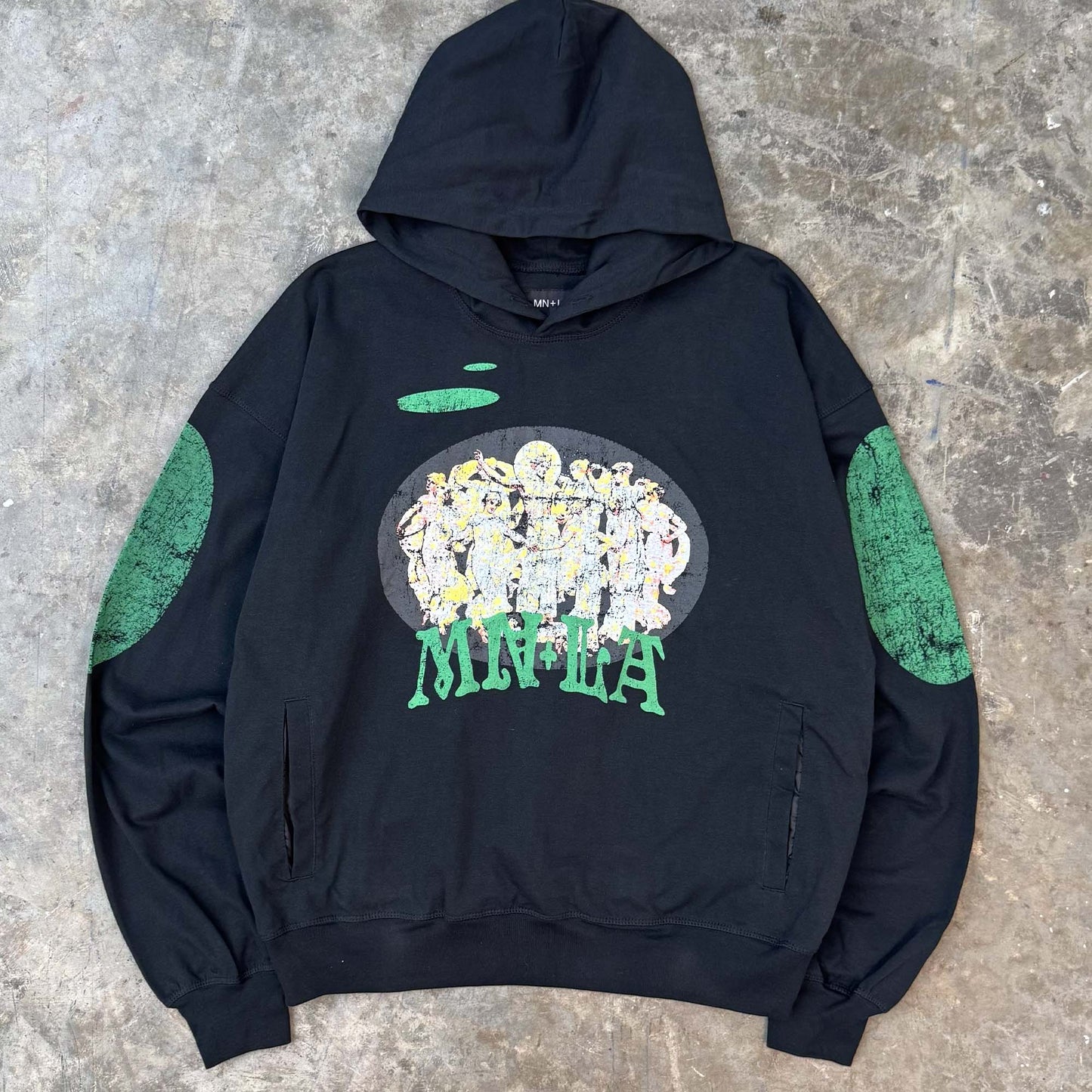 "ECHOES OF HEAVEN" HOODIE IN CAVIAR