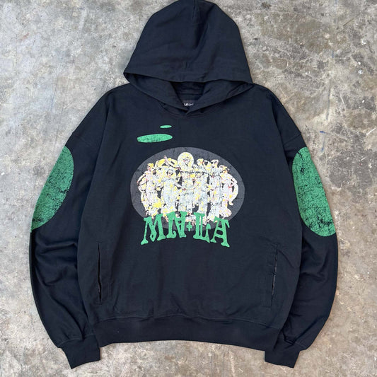 "ECHOES OF HEAVEN" HOODIE IN CAVIAR
