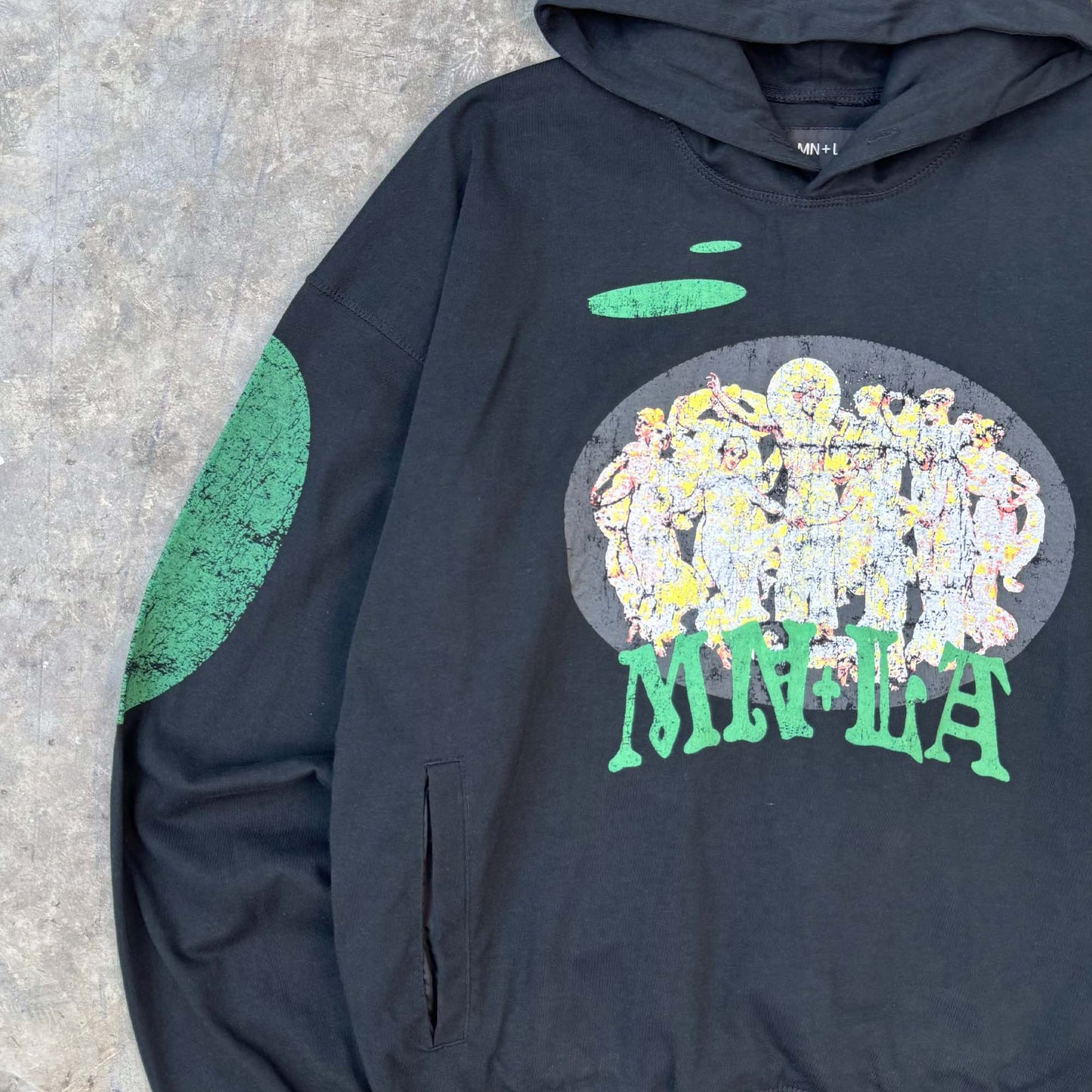 "ECHOES OF HEAVEN" HOODIE IN CAVIAR