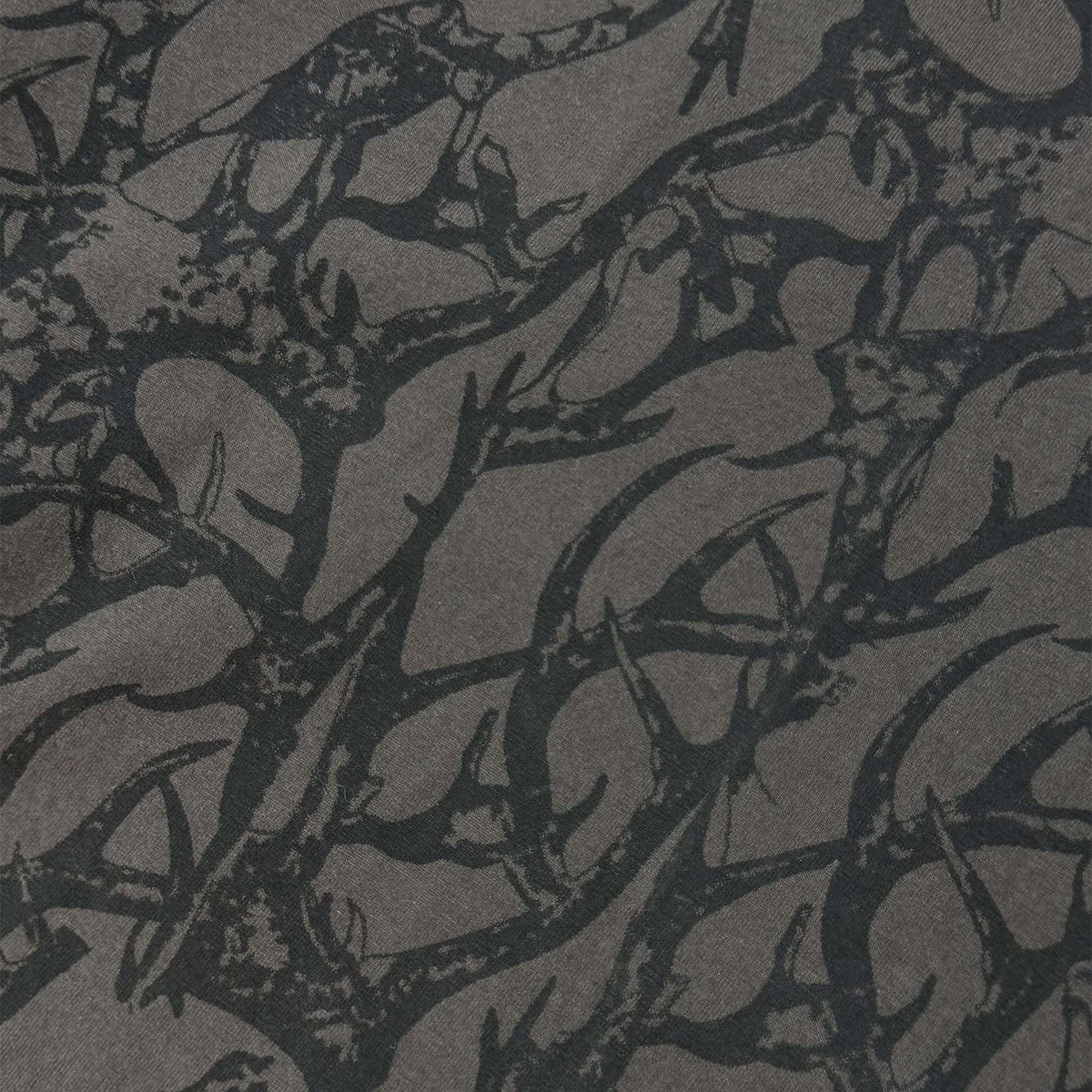 "VINES AND THORNS" RAW STITCH LONGSLEEVE TEE IN CHARCOAL GREY