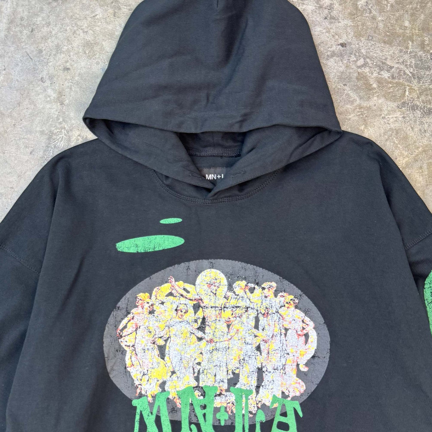 "ECHOES OF HEAVEN" HOODIE IN CAVIAR